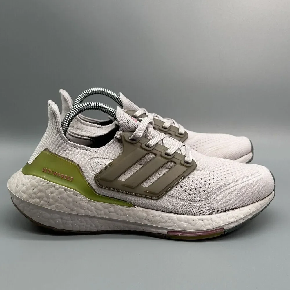 adidas Women's 5.5 Ultraboost 21 Running Shoes Gray Ice Purple Rose Athletic